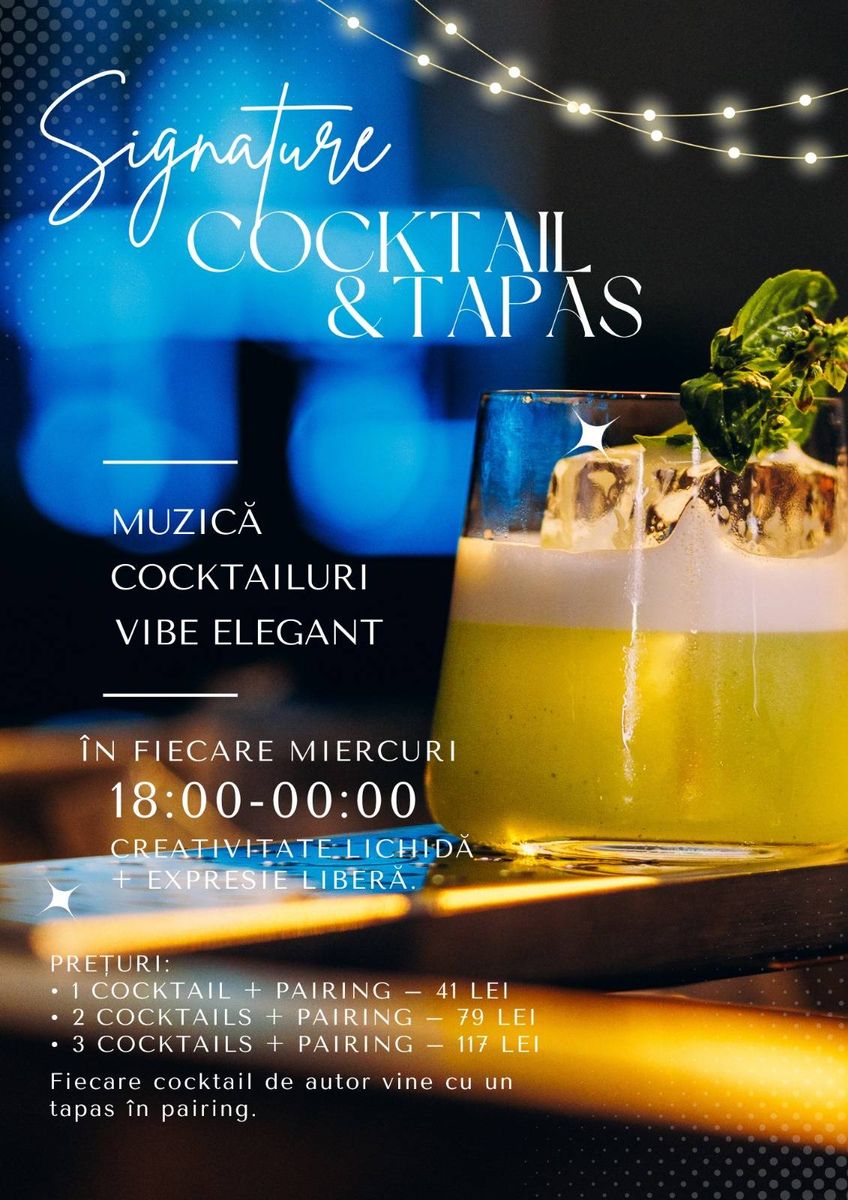 SIGNATURE COCKTAILS, TAPAS 